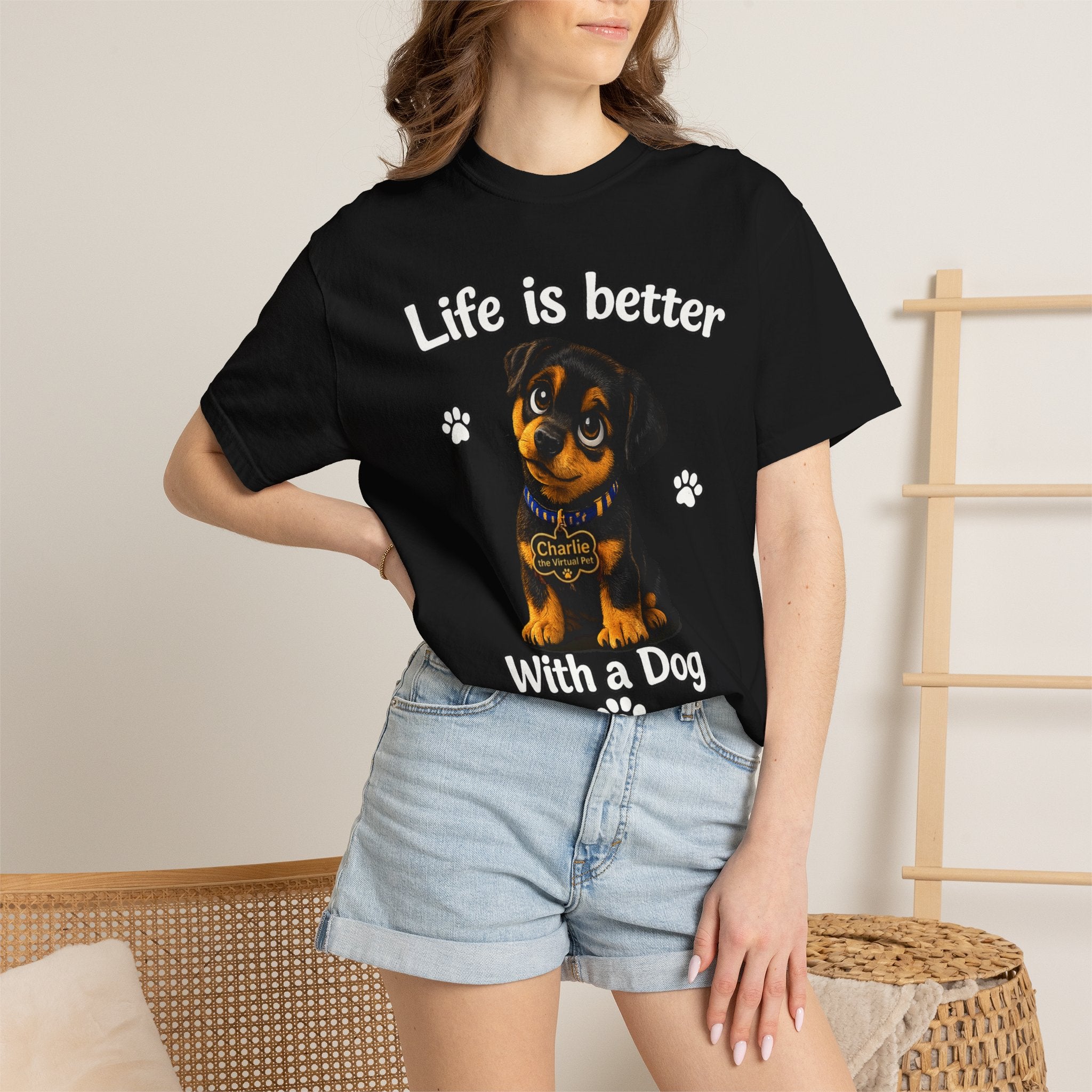 Charlie the Virtual Pet Life Is Better With a Dog Unisex Tee