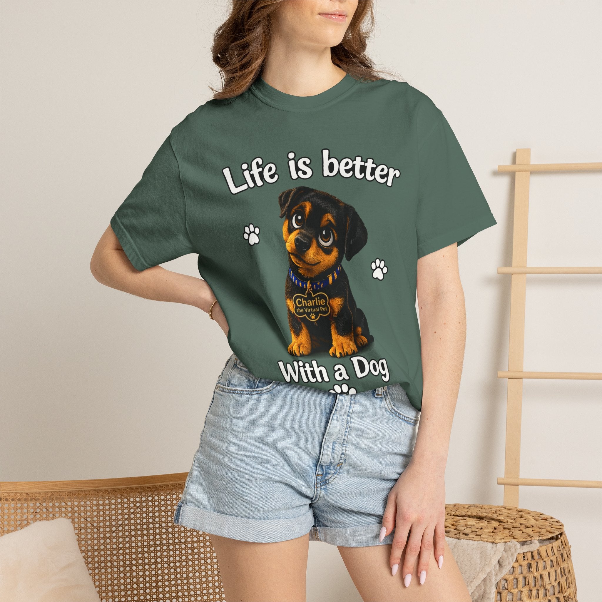 Charlie the Virtual Pet Life Is Better With a Dog Unisex Tee